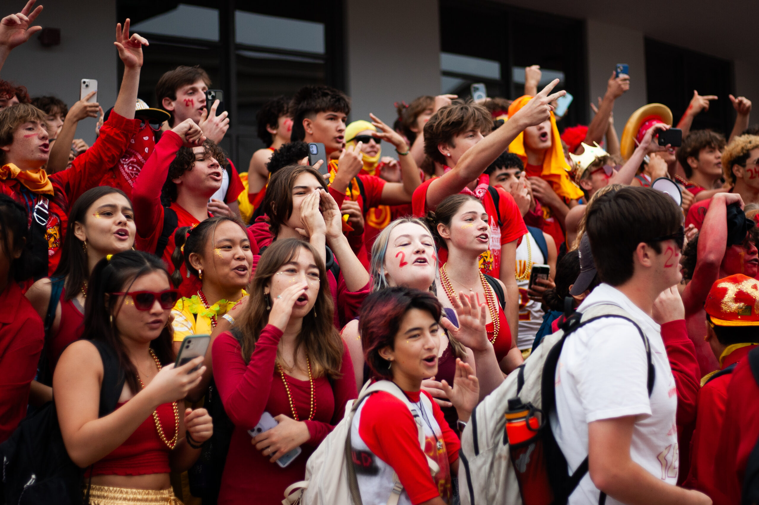 Red Rally Crowd Red and Gold Day: Crowds of students celebrate Jacket pride | The ...