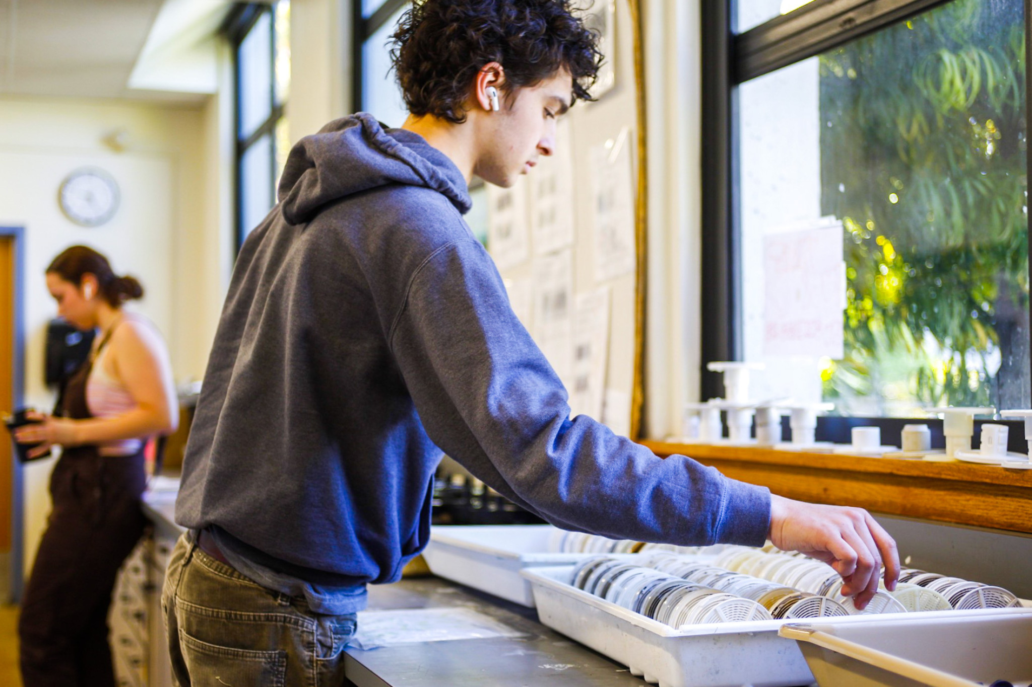 A student in a classroom