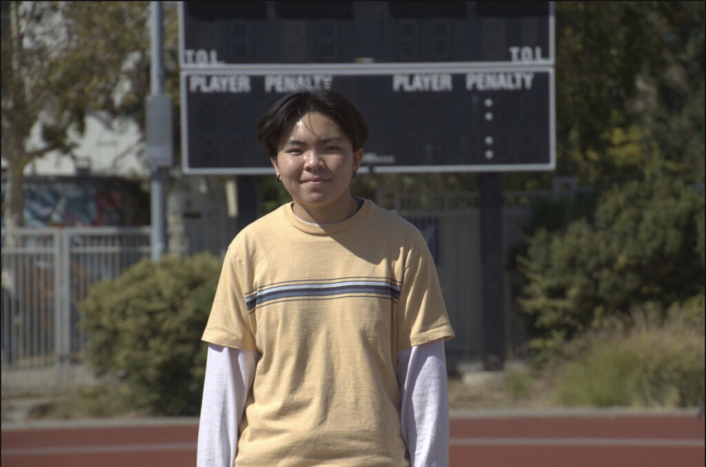 Abbey Chen (he/they) is on the girls lacrosse team.