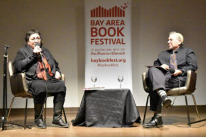 Author Mira Amiras promotes her book at the Bay Area Book Festival, Malkah’s Notebook.