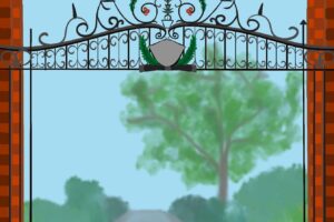 A gate to a university.