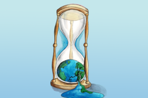 The earth in an hour glass