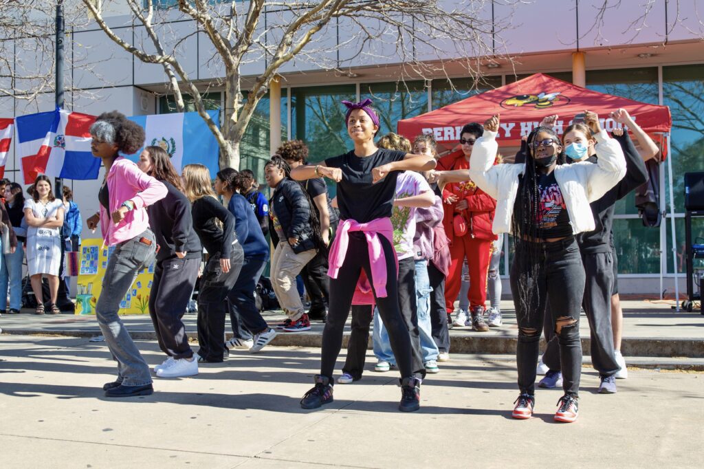 First period Afrian Diaspora dance class performed an Afro-Pop dance.