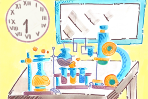 An illustration of a science laboratory.