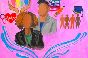 An illustration showcasing underrepresented individuals in the school.