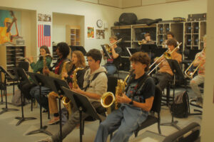 BHS students practice in an advanced music class.